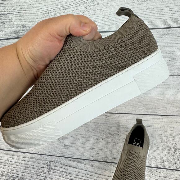 Deltan Women's Taupe Knit Carter Platform Stretch Slip On Sneakers Size 7.5 - Picture 12 of 12